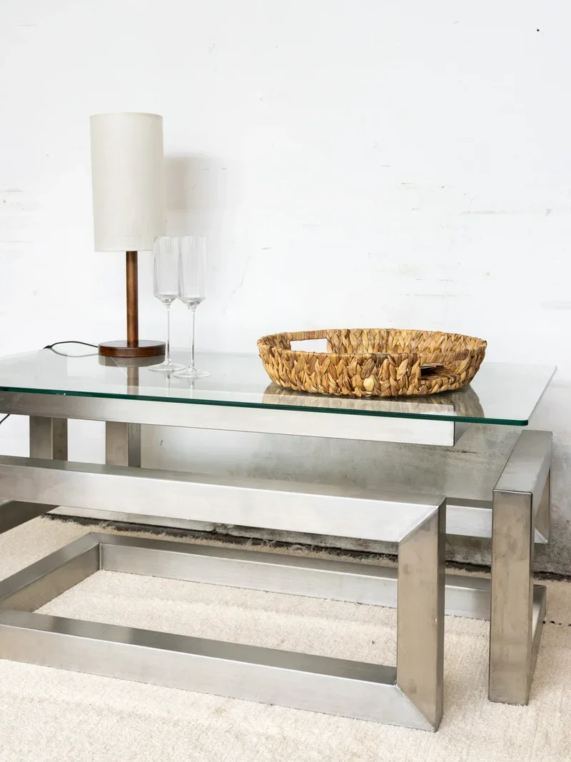 Donna, la table basse métal et verre N°64