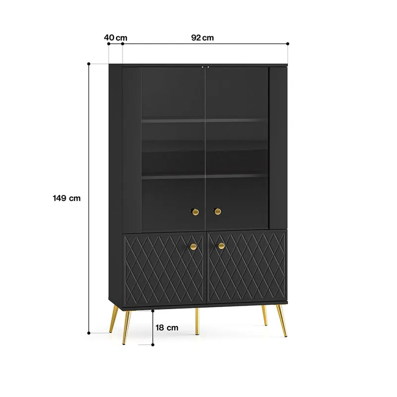 Vaisselier 4 portes Manoé Noir