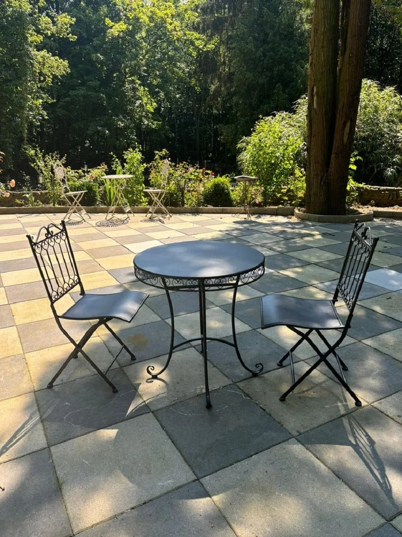 Casa Padrino Jugendstil Metall Garten Möbel Set Schwarz - Barock & Jugendstil Garten Möbel