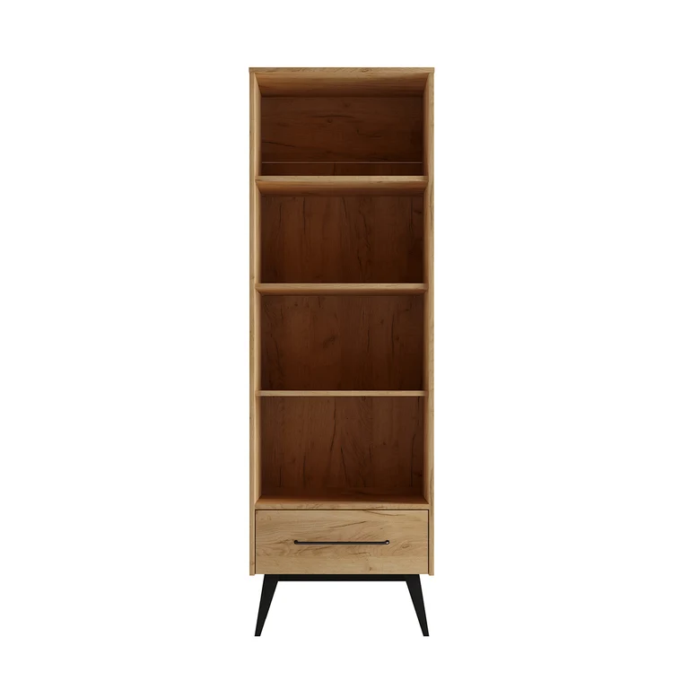Bibliothèque 1 tiroir Pinio Retro Bois