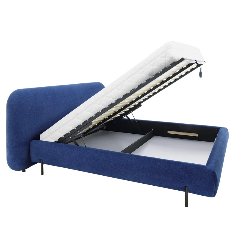 Lit coffre 160x200 sommier inclus Tobias Bleu