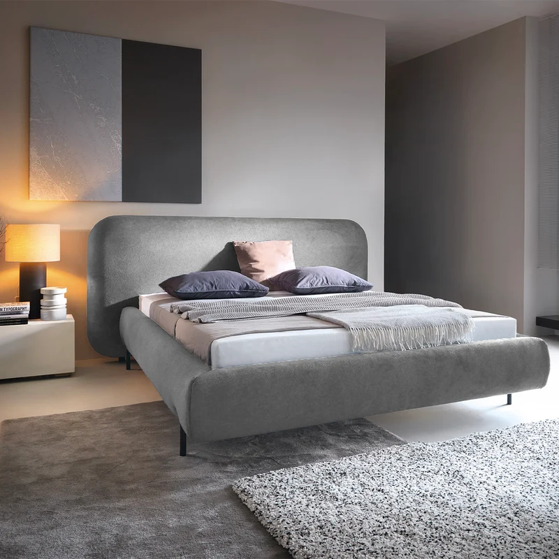 Lit coffre 160x200 sommier inclus Tobias Gris