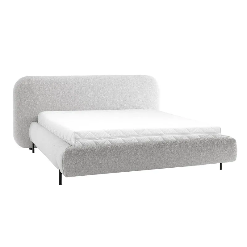 Lit coffre 160x200 sommier inclus Tobias Gris clair
