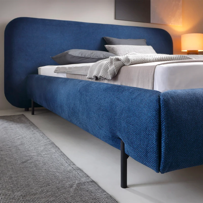 Lit coffre 180x200 sommier inclus Tobias Bleu