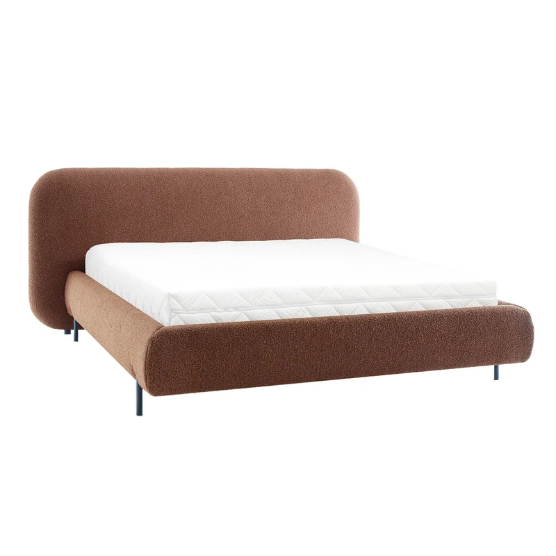 Lit coffre 180x200 sommier inclus Tobias Brique
