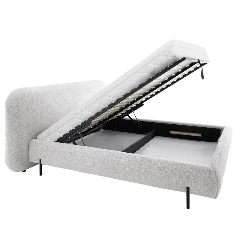 Lit coffre 180x200 sommier inclus Tobias Gris clair