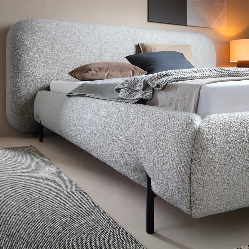 Lit coffre 180x200 sommier inclus Tobias Gris clair