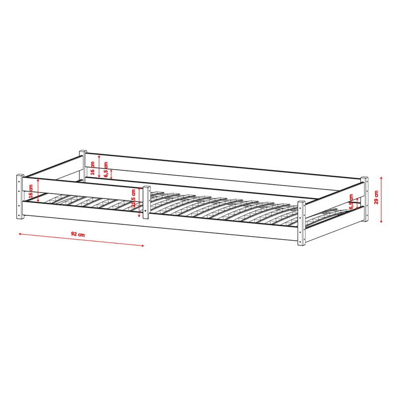 Lit au sol 90x200 sommier inclus Lily Blanc