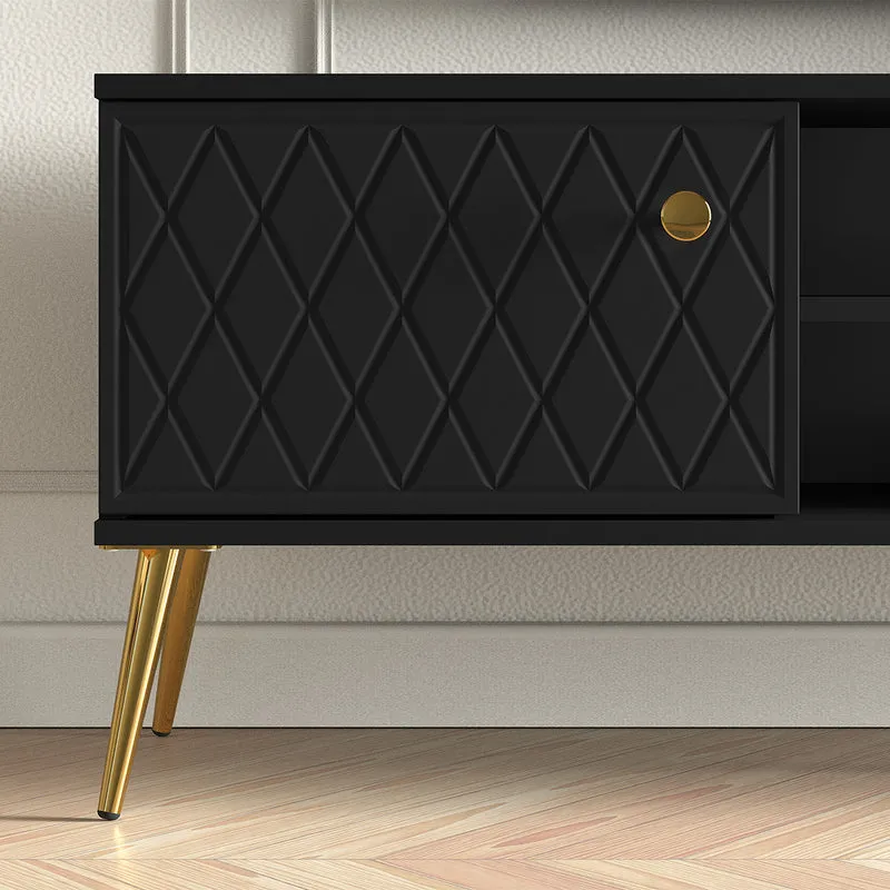 Meuble TV 2 portes 160 cm Manoé Noir