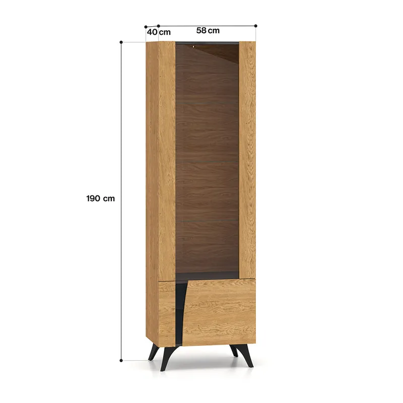 Vitrine 2 portes droite Soah Bois et Noir
