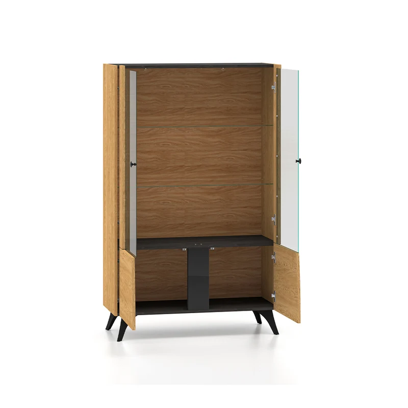 Vaisselier 4 portes Soah Bois et Noir