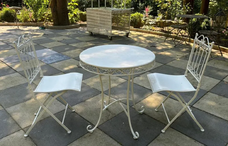 Casa Padrino Jugendstil Metall Garten Möbel Set Weiß - Barock & Jugendstil Garten Möbel