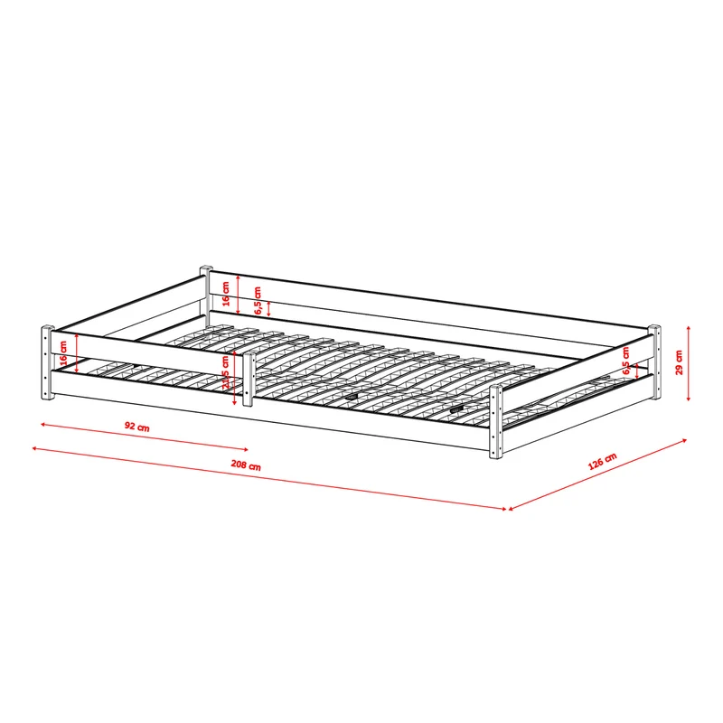 Lit au sol 120x200 sommier inclus Lily Blanc