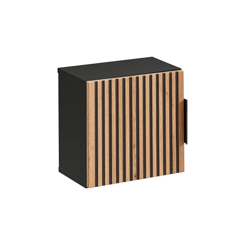 Armoire murale 1 porte Gaia Noir et Bois