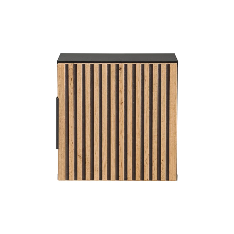 Armoire murale 1 porte Gaia Noir et Bois