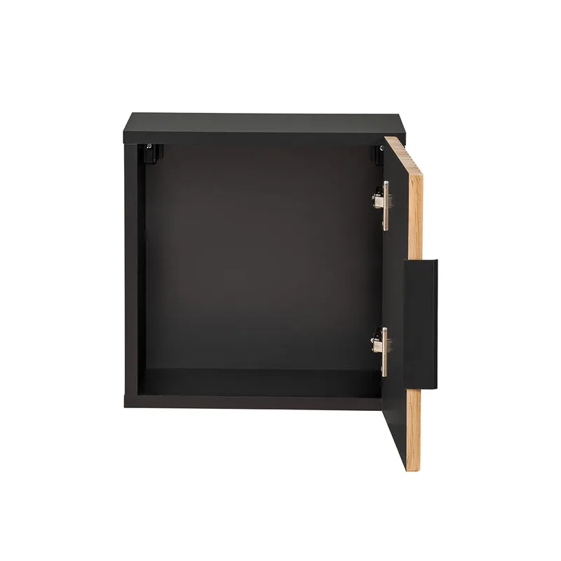 Armoire murale 1 porte Gaia Noir et Bois
