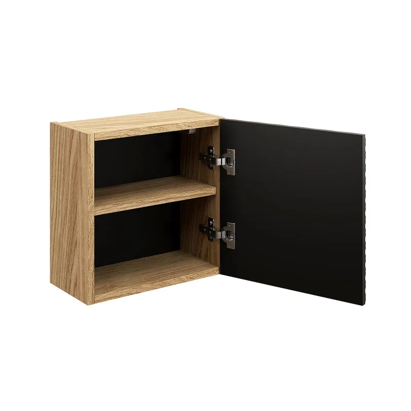 Armoire murale 1 porte Elora Noir et Bois