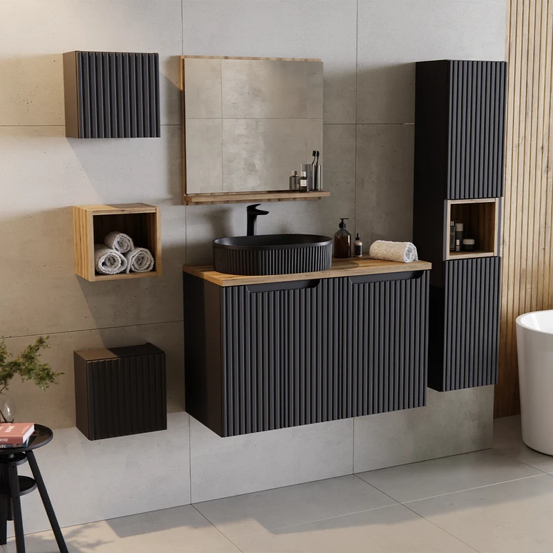 Armoire murale 1 porte Riva Noir