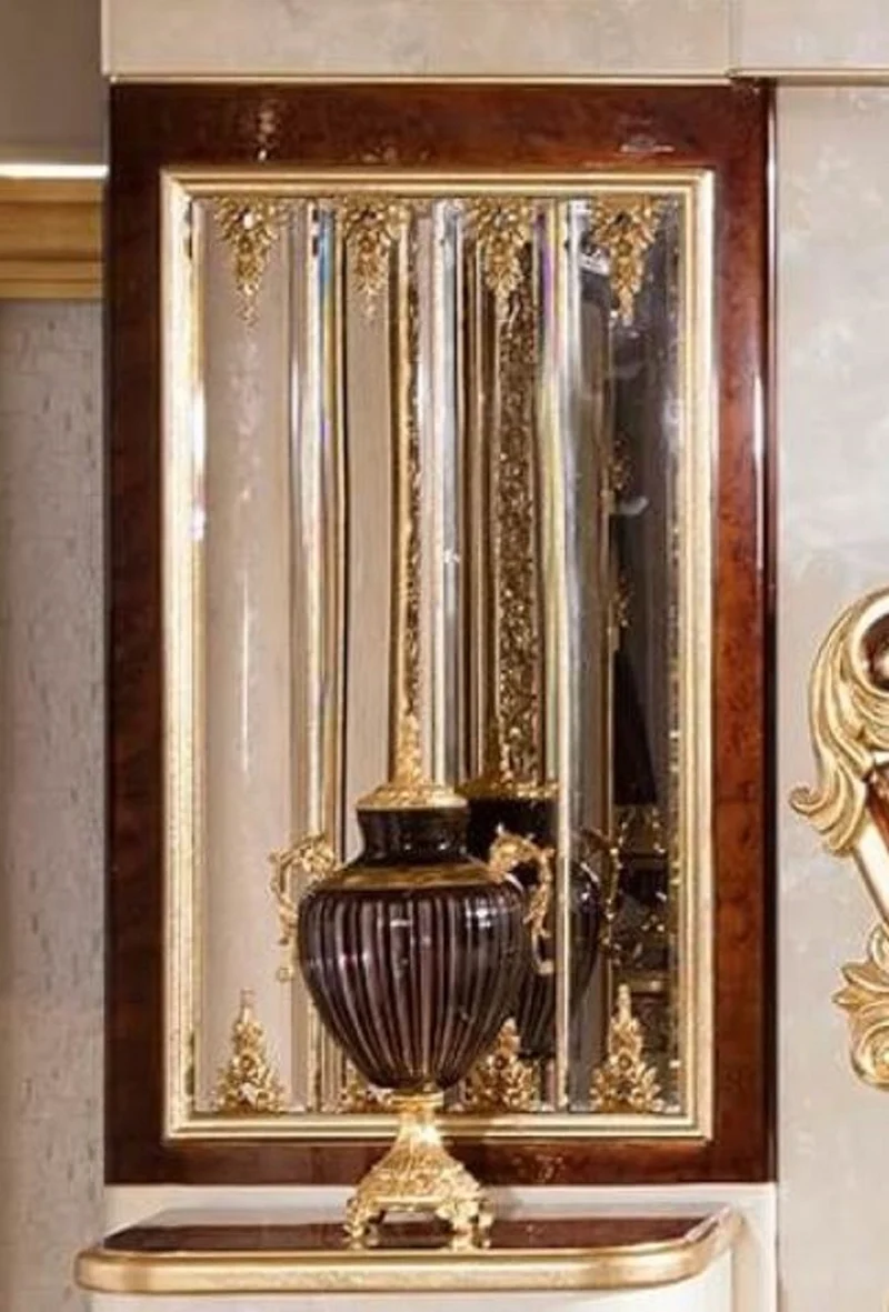 Casa Padrino Luxus Barock Spiegel Braun / Gold H. 130 cm - Barock Möbel