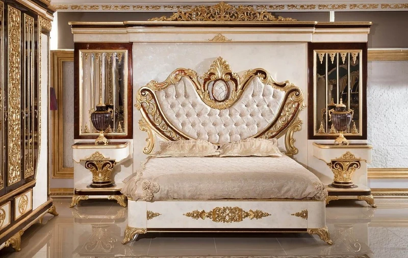 Casa Padrino Luxus Barock Spiegel Braun / Gold H. 130 cm - Barock Möbel