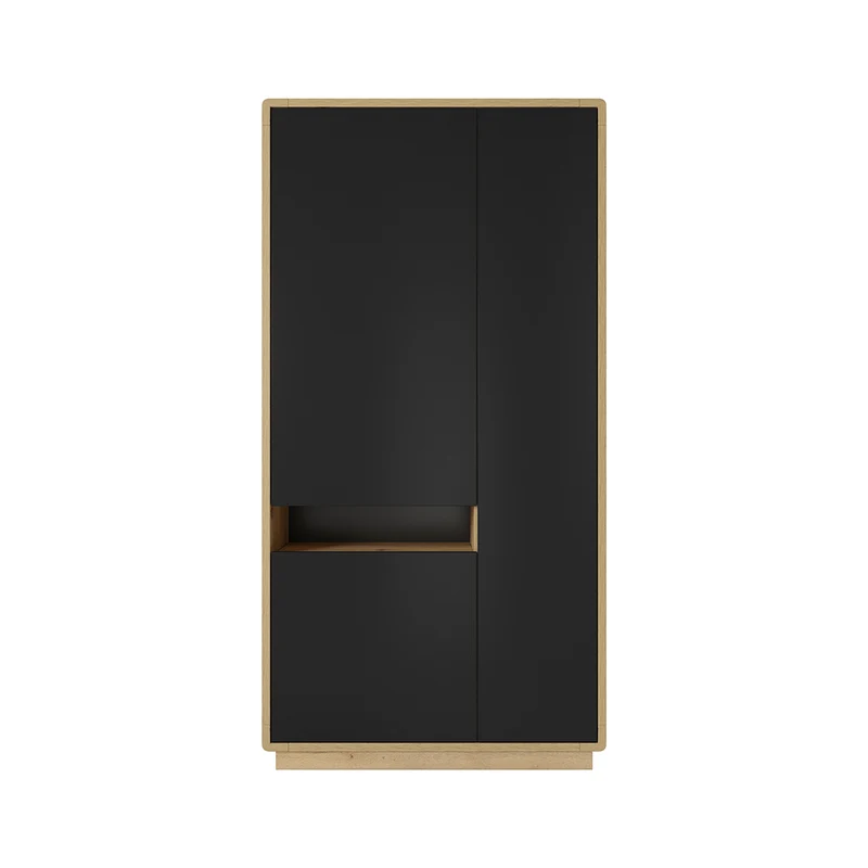 Armoire 3 portes Raven Noir et Bois