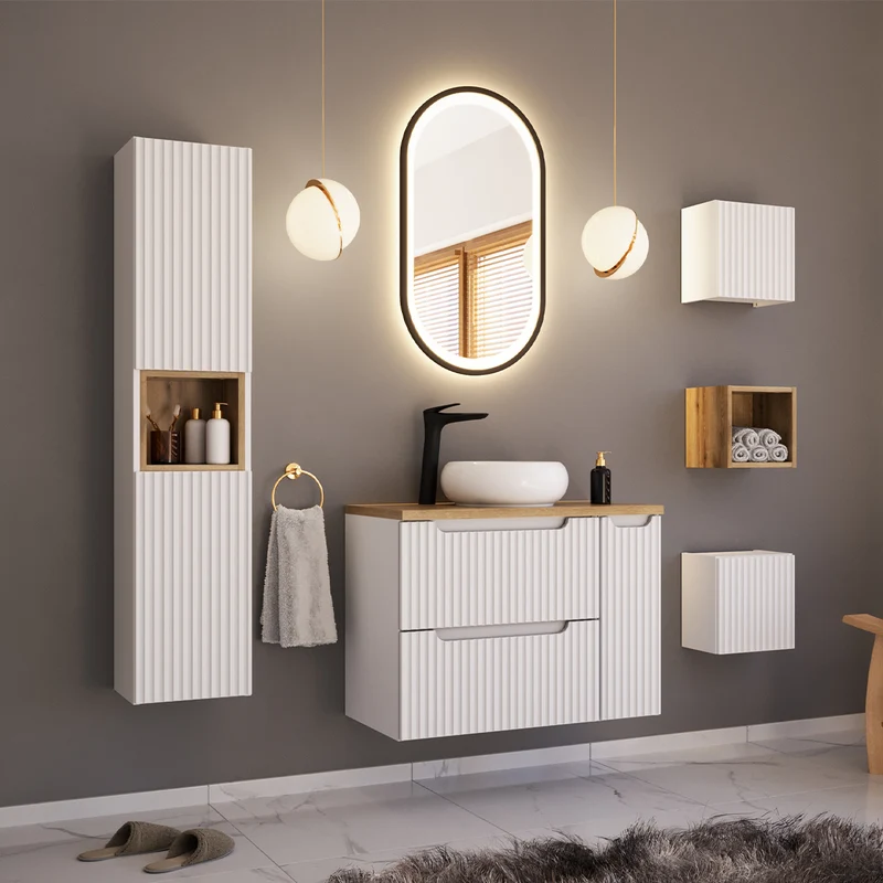 Armoire murale 1 porte Riva Blanc