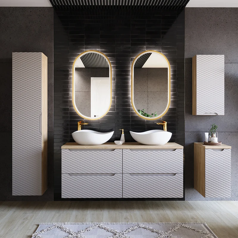 Demi-colonne 1 porte Elora Beige et Bois