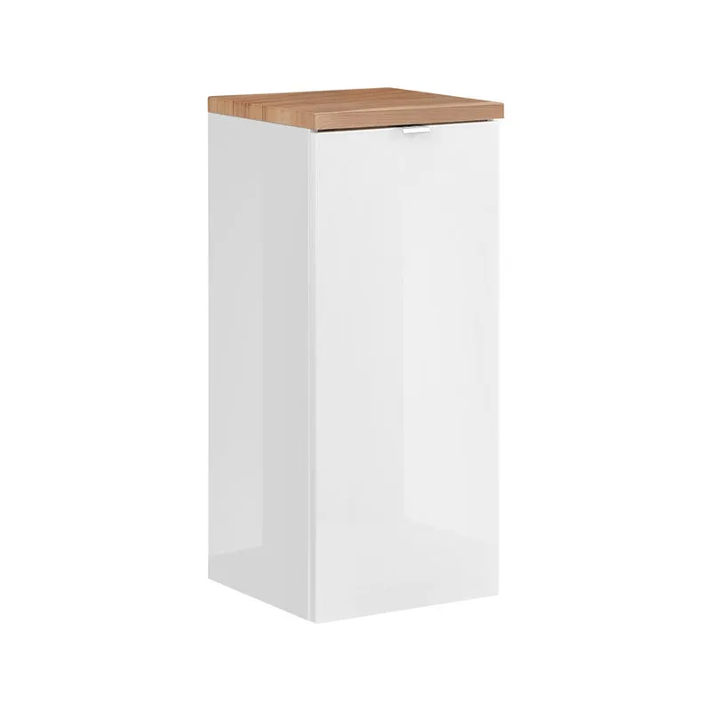 Demi-colonne 1 porte panier à linge April Blanc et Bois
