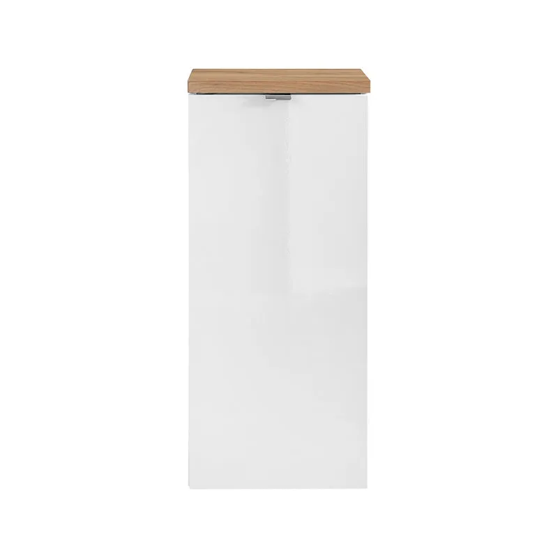 Demi-colonne 1 porte panier à linge April Blanc et Bois
