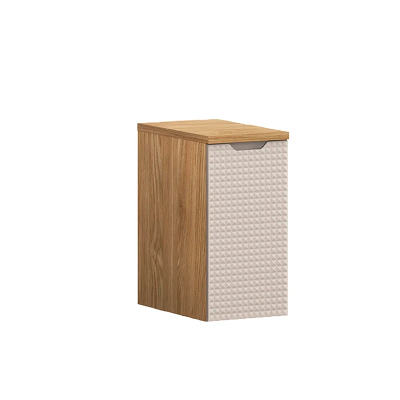 Demi-colonne 1 porte 30cm Mallory Beige et bois