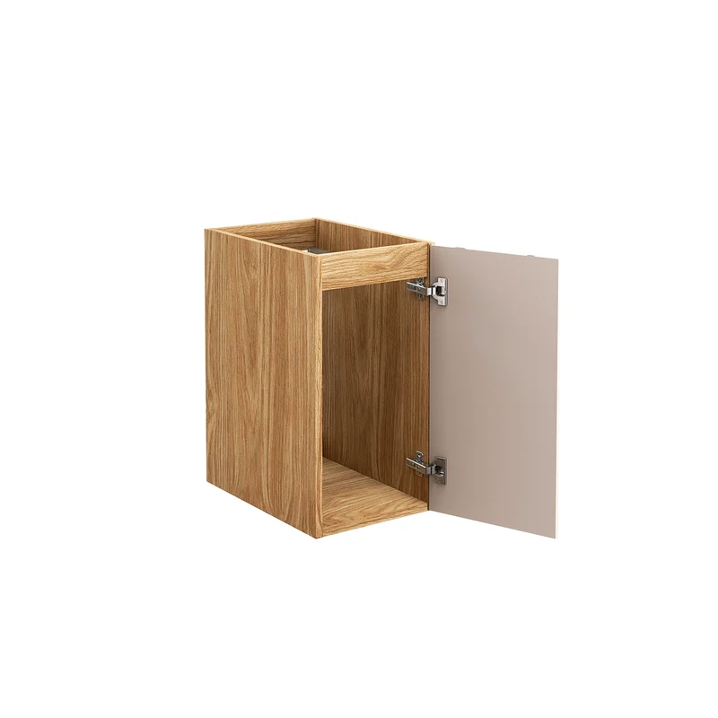 Demi-colonne 1 porte 30cm Mallory Beige et bois