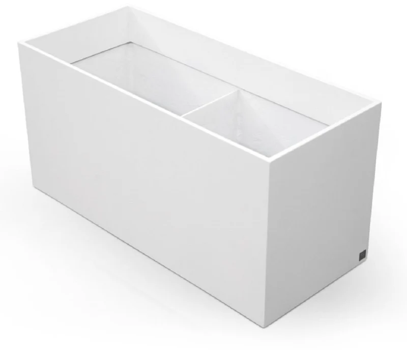 Casa Padrino Luxus Blumentopf Matt Weiß 160 cm - Rechteckiger Pflanzentopf