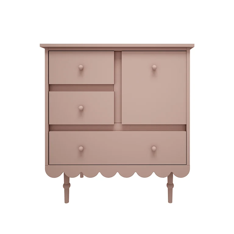 Commode 3 tiroirs 1 porte Wood Luck Babushka Rose
