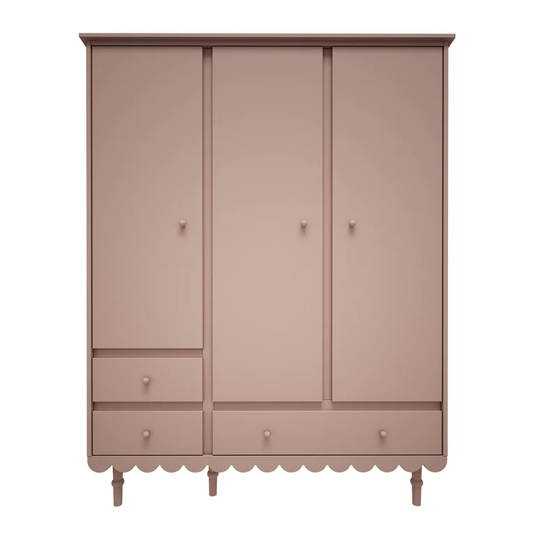Armoire 3 portes 3 tiroirs Wood Luck Babushka Rose
