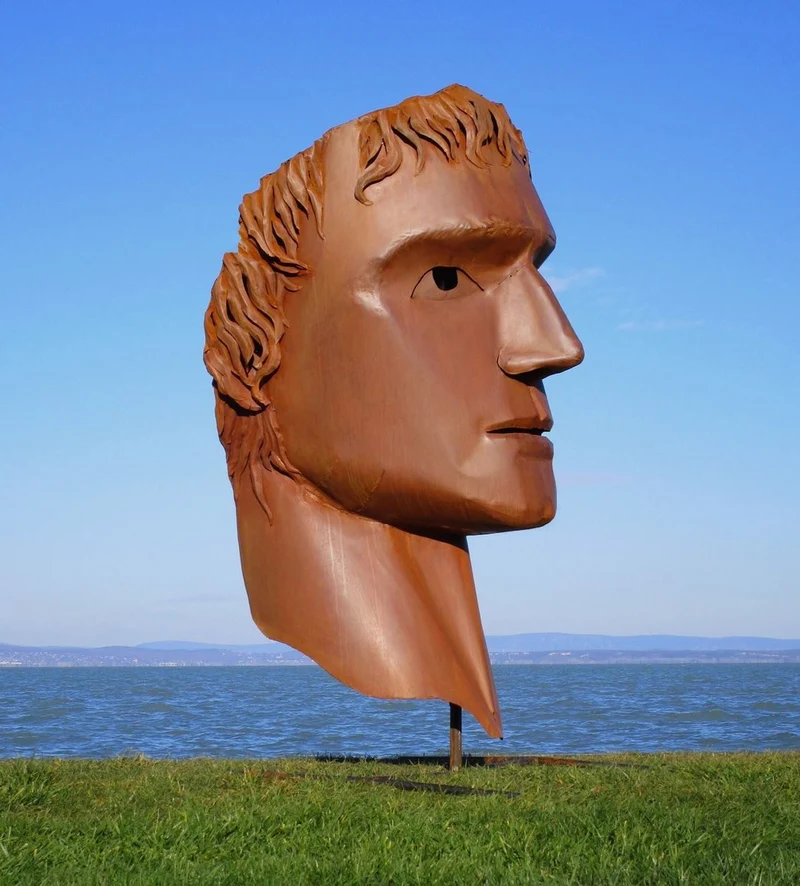Casa Padrino XXL Stahl Garten Deko Skulptur Kopf Rost H. 213 cm