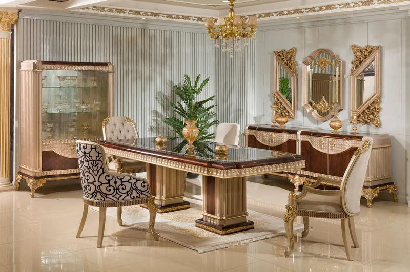 Casa Padrino Luxus Barock Vitrine Grau / Dunkelbraun / Gold 135 x H. 187 cm - Barock Möbel