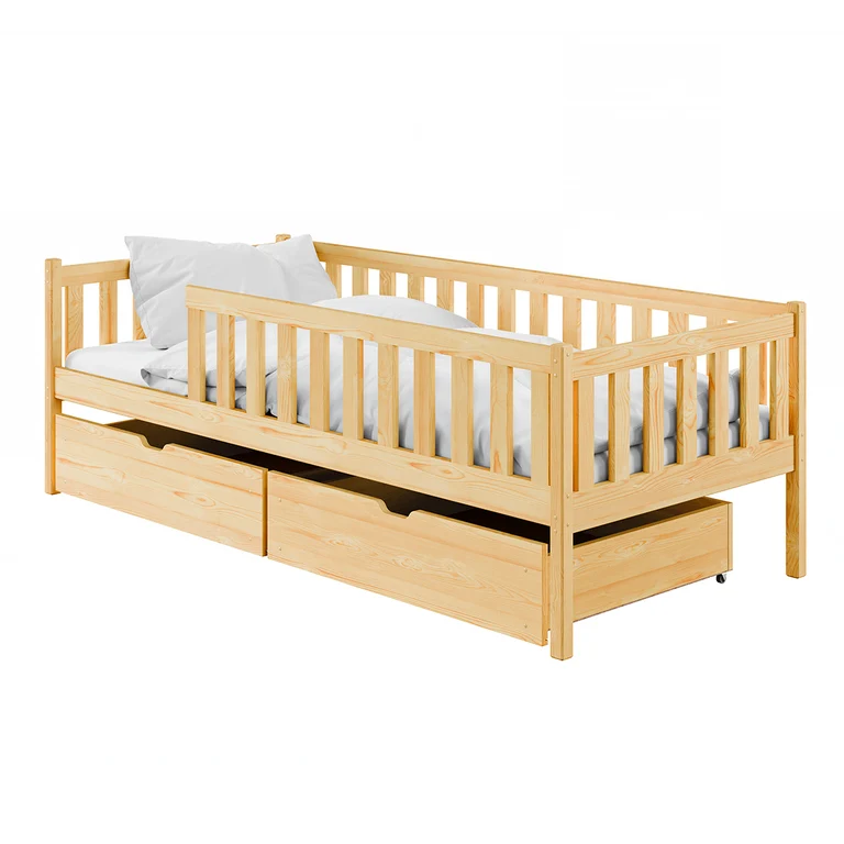 Lit 90x200 sommier et tiroirs inclus Antoine Bois