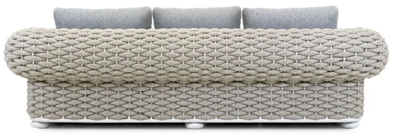 Casa Padrino Luxus 3er Gartensofa Grau / Beige / Weiß 258 cm