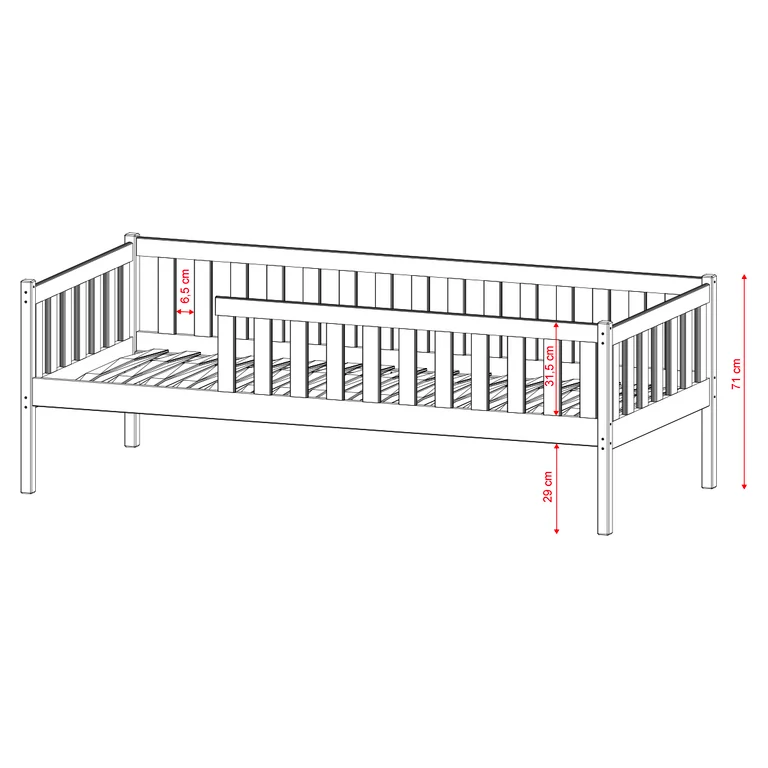 Lit 90x190 sommier inclus Antoine Bois