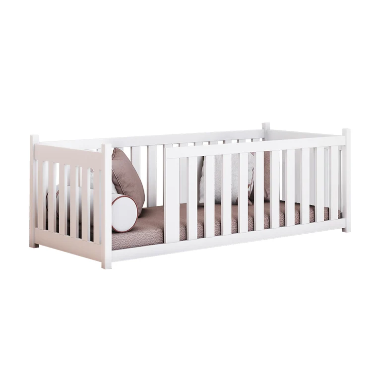 Lit au sol 90x200 sommier inclus Lilou Blanc