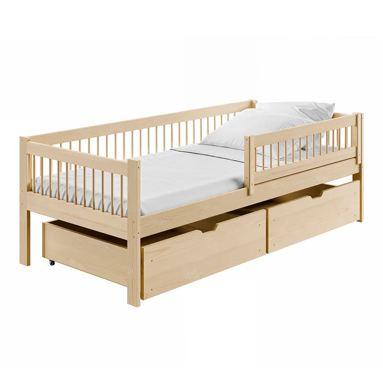 Lit 90x200 sommier et tiroirs inclus Edouard Bois