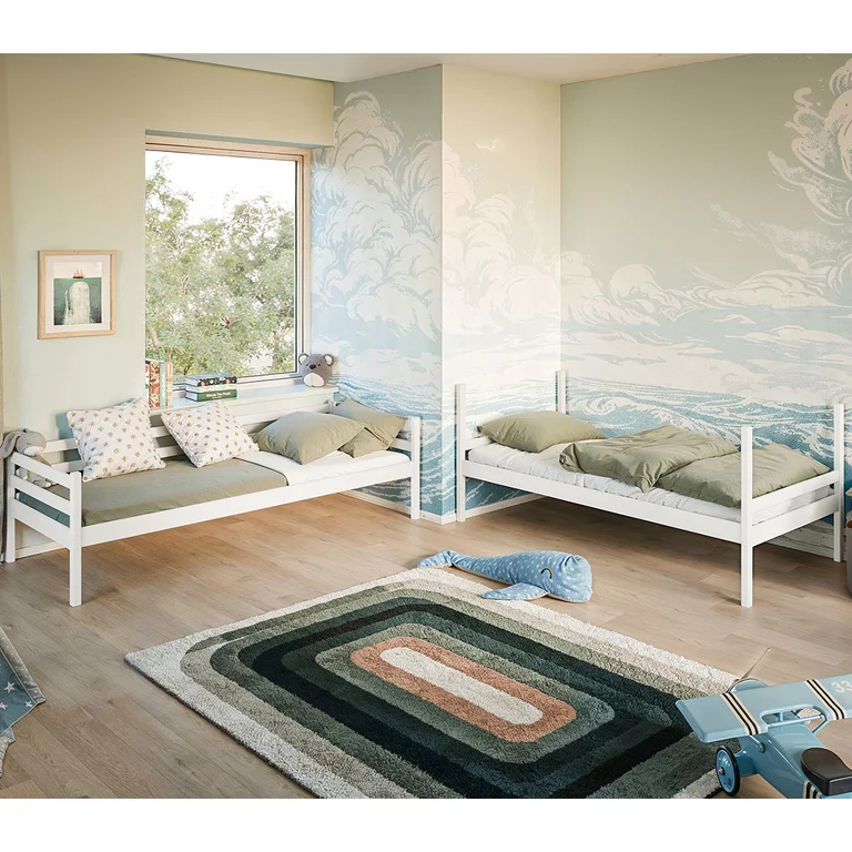 Lit superposé 90x200 sommier inclus Olivier Blanc