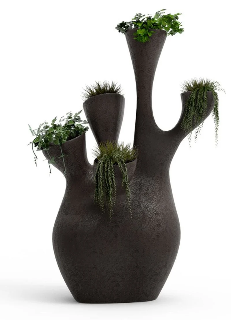 Casa Padrino Luxus Blumentopf Matt Schwarz 135 x 85 x H. 200 cm