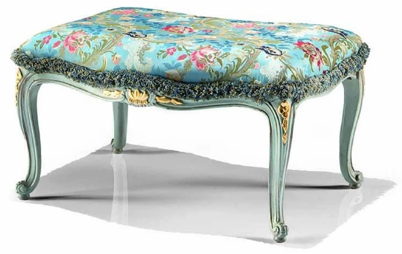 Casa Padrino Luxus Barock Hocker Türkis / Gold 73 cm - Made in Italy