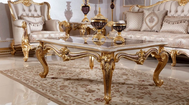 Casa Padrino Luxus Barockstil Wohnzimmer Möbel Set Silber / Braun / Gold