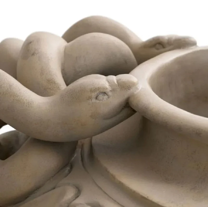 Casa Padrino Luxus Barock Blumentopf Antik Beige H. 48 cm