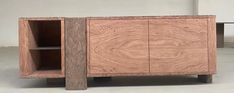 Casa Padrino Luxus Sideboard mit 3 Türen Naturfarben / Braun 230 cm