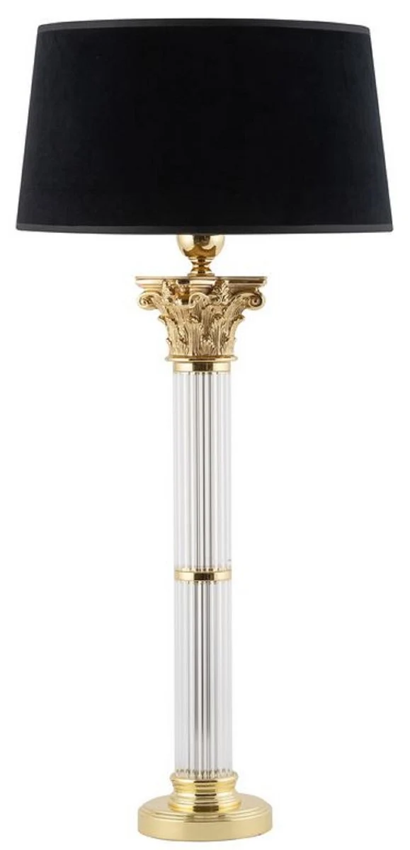 Casa Padrino Luxus Barock Tischleuchte Matt Gold / Schwarz H. 70 cm