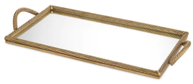 Casa Padrino Luxus Serviertablett Vintage Messing 81 cm