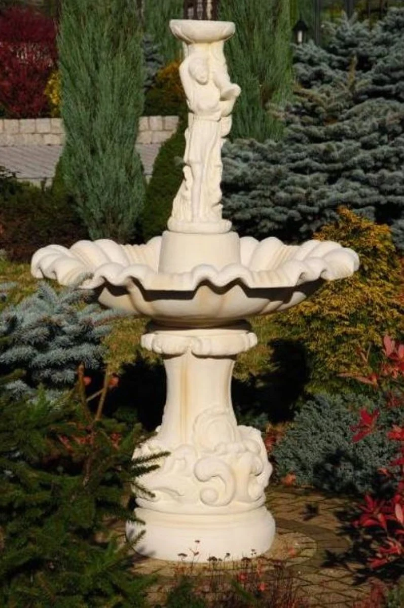 Casa Padrino Barock Springbrunnen Sandfarben Ø 100 x H. 157 cm